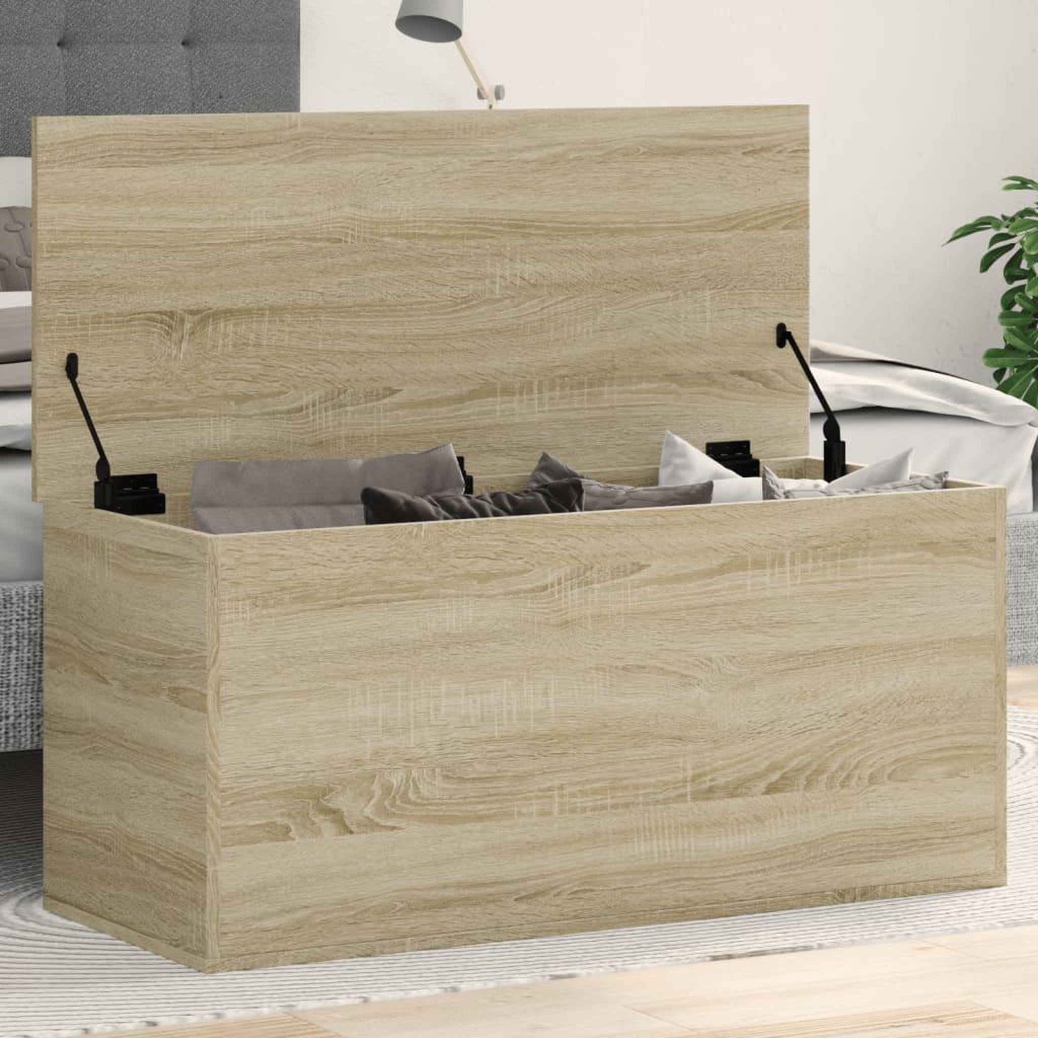 VIDAXL Boîte de rangement chene sonoma 100x42x46 cm bois d'ingenierie