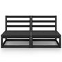 Voir la diapositive 3 : VIDAXL Canape a 2 places de jardin Noir Bois de pin solide
