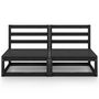 Voir la diapositive 3 : VIDAXL Canape a 2 places de jardin Noir Bois de pin solide