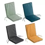 Douceur d'Intérieur Coussin de fauteuil 90x40 cm polyester uni waterproof Siesta. Coloris disponibles : Bleu, Jaune, Vert, Gris