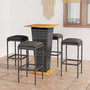 Voir la diapositive 1 : VIDAXL Ensemble de bar de jardin 5 pcs et coussins Resine tressee Gris