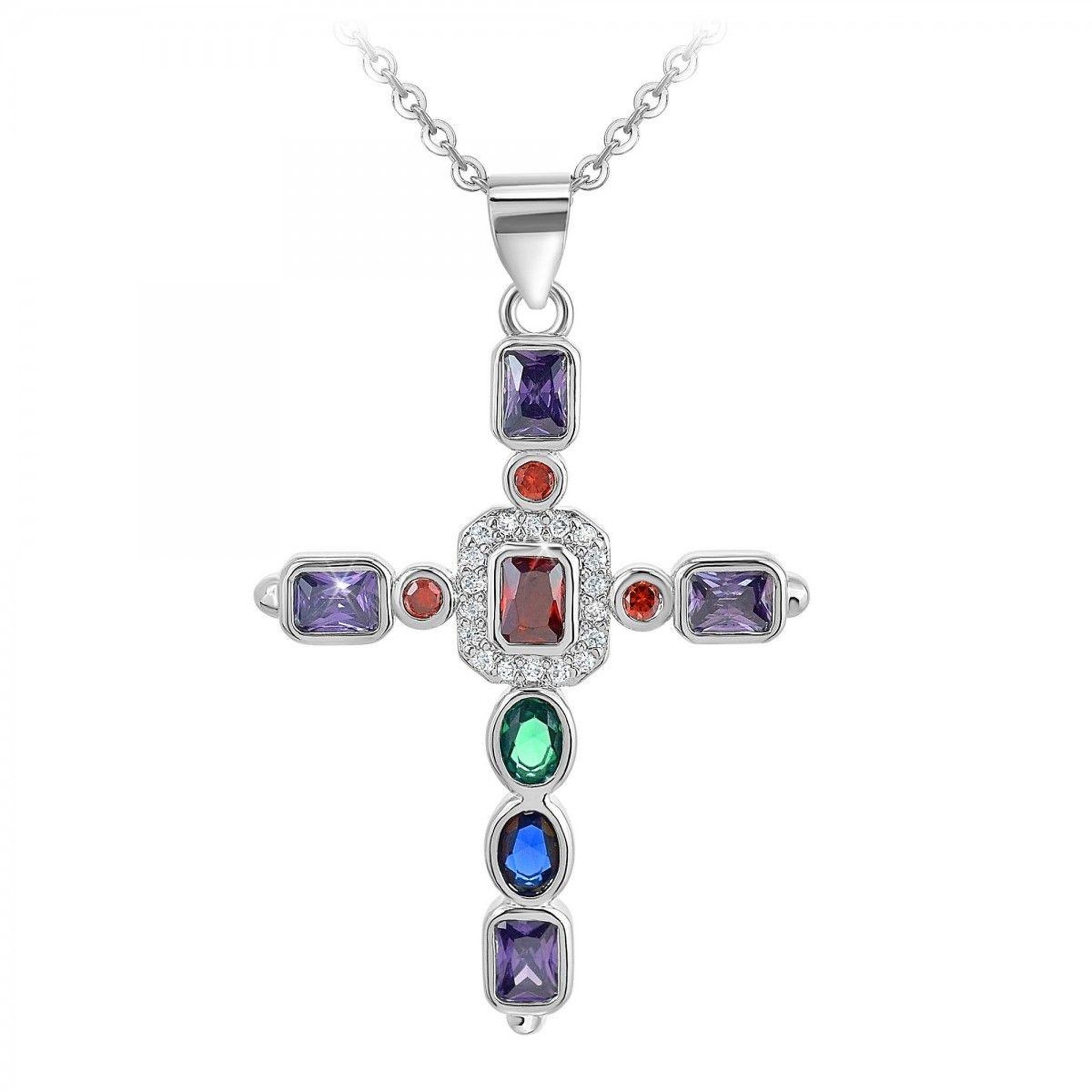 SC CRYSTAL Collier croix SC Crystal orné de Zirconium