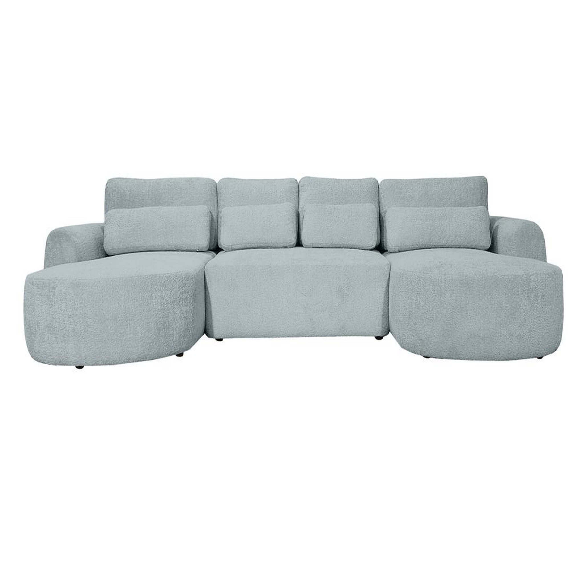 Voir la diapositive 4 : BEST MOBILIER Mahina - canapé panoramique en u 7 places - convertible avec coffre - en tissu bouclette