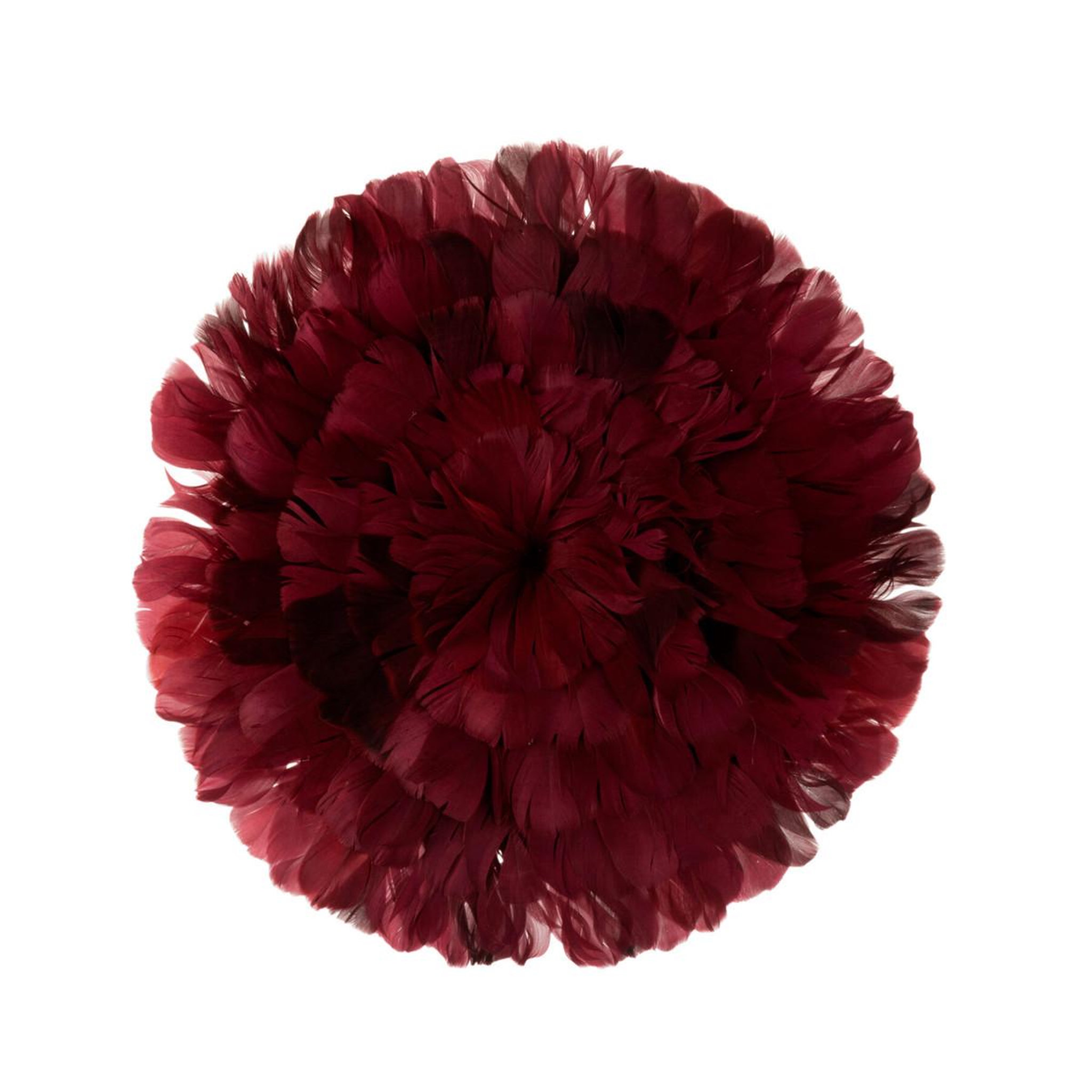 J-LINE Boule déco  plumes  40cm bordeaux