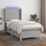Voir la diapositive 1 : VIDAXL Sommier a lattes de lit matelas LED Gris clair 80x200cm Tissu