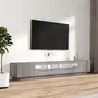 VIDAXL Ensemble de meubles TV avec lumieres LED 3 pcs Sonoma gris