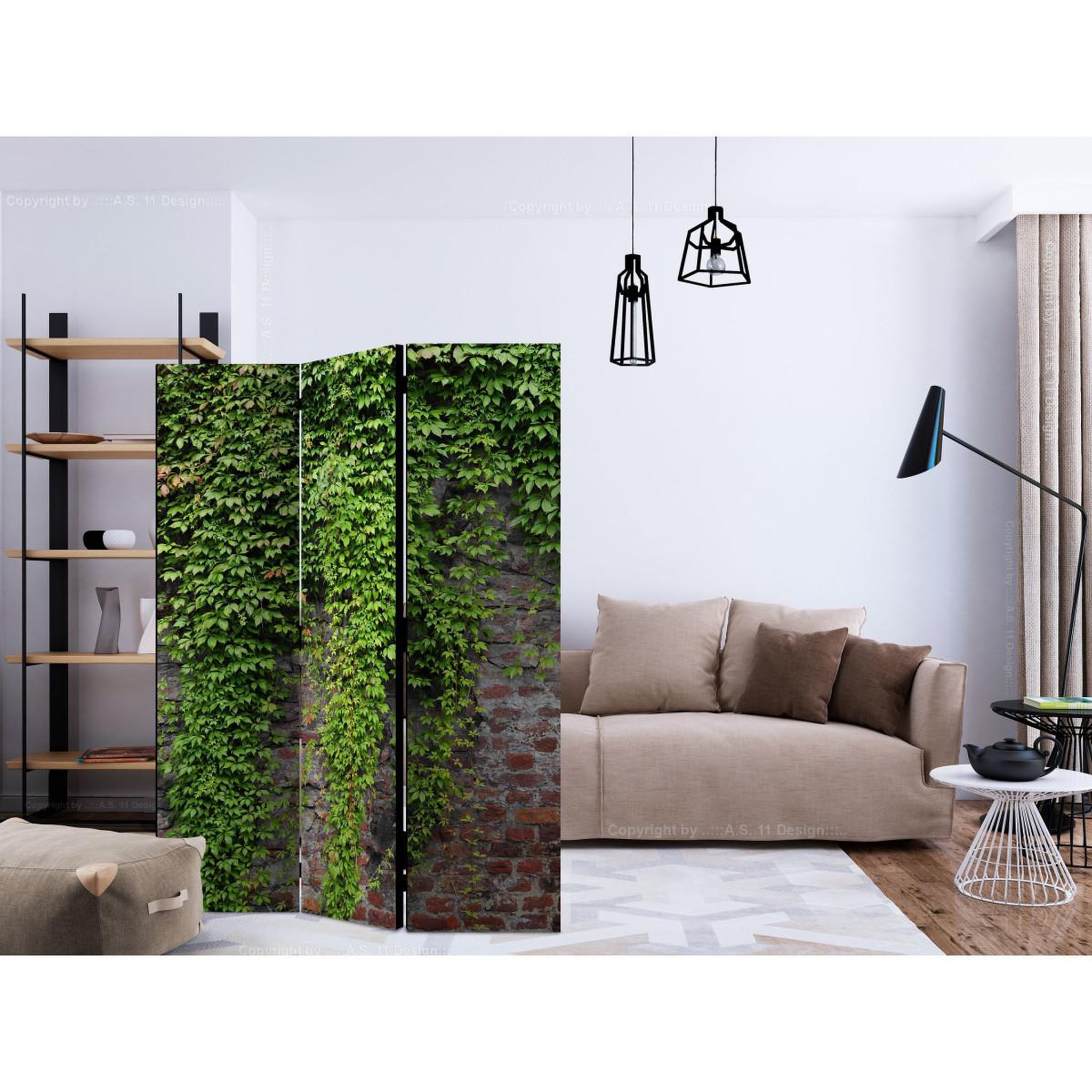 Voir la diapositive 2 : Paris Prix Paravent 3 volets  brick & ivy  135x172cm