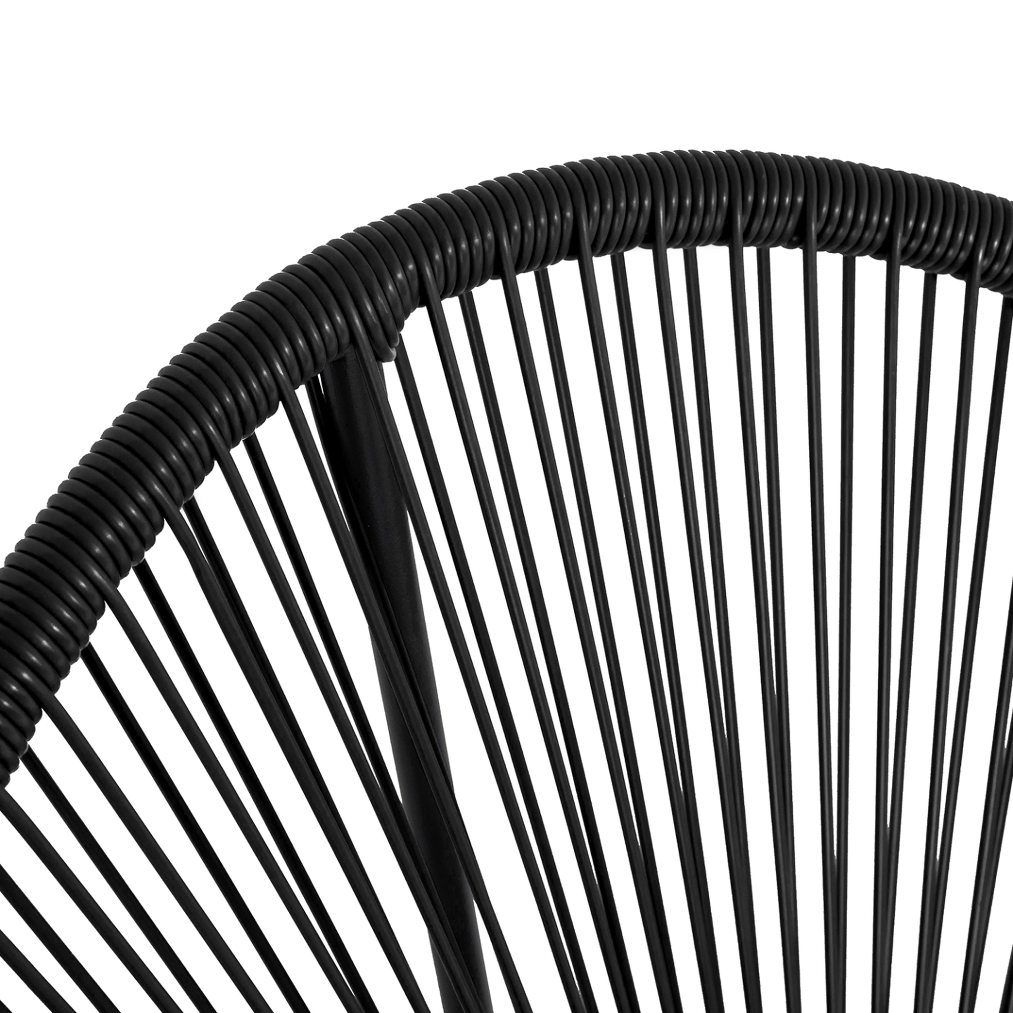 Voir la diapositive 4 : ID MARKET Salon de jardin izmir table et 2 fauteuils oeuf cordage noir