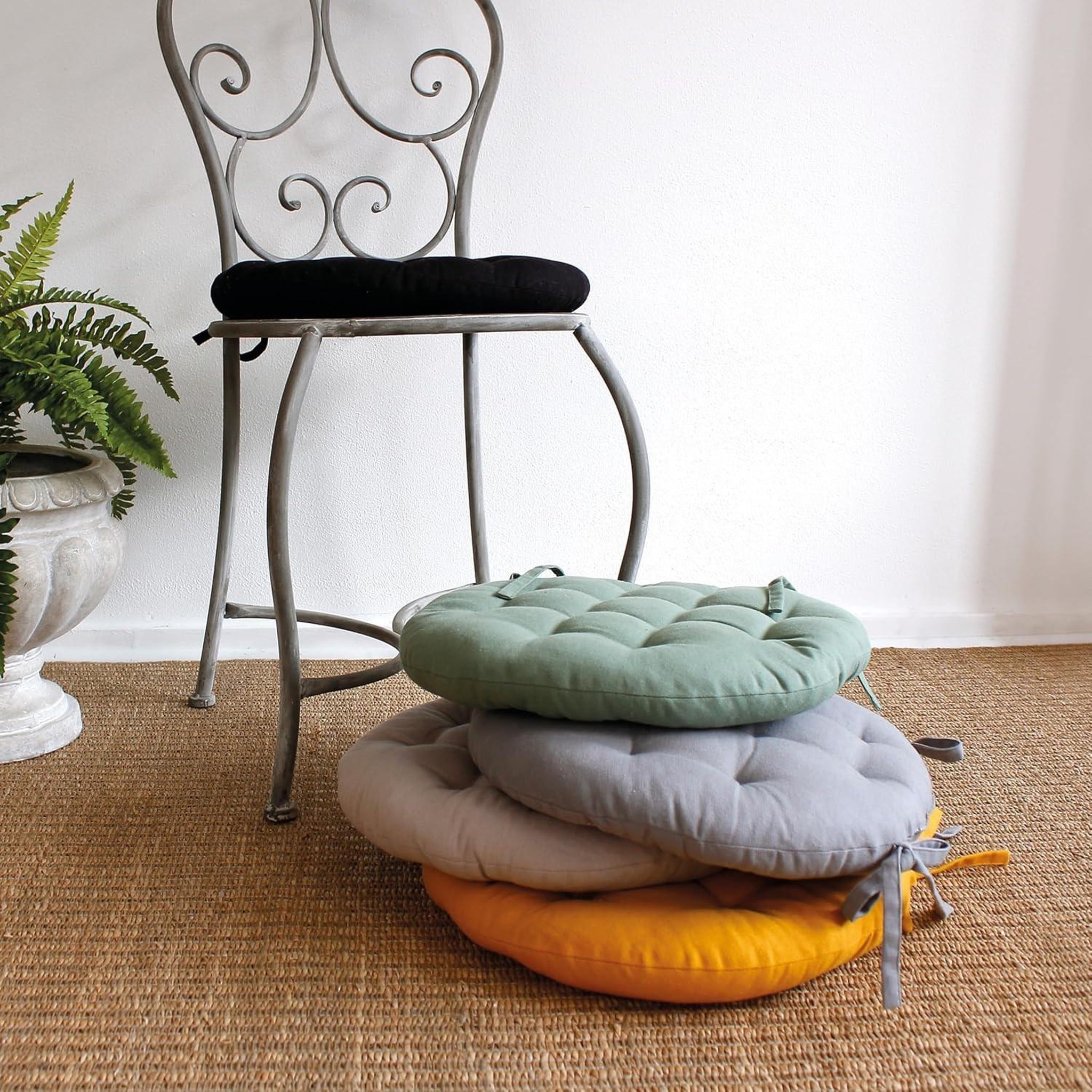 Voir la diapositive 3 : Eden Galette de chaise ronde panama