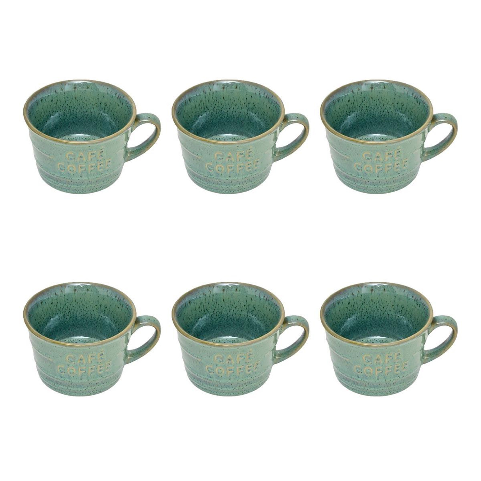SECRET DE GOURMET Lot de 6 tasses à café  joel  26cl vert