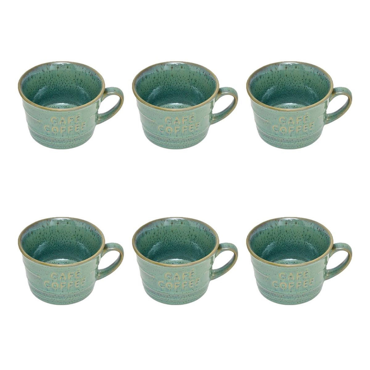 SECRET DE GOURMET Lot de 6 Tasses à Café  Joel  26cl Vert