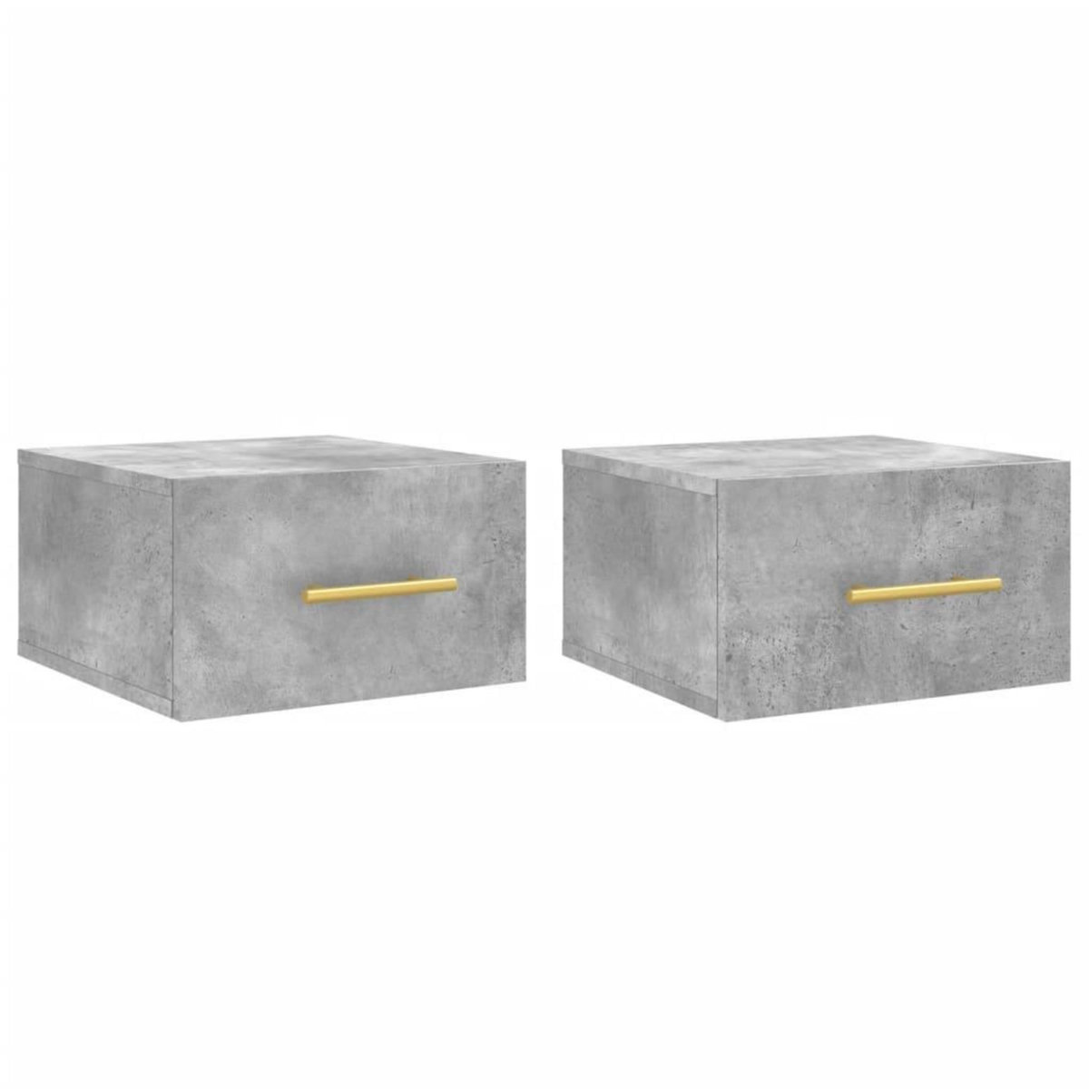 VIDAXL Tables de chevet murales 2 pcs gris beton 35x35x20 cm