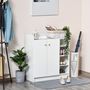 Voir la diapositive 2 : HOMCOM Armoire / etagere / meuble a chaussures très pratique en panneaux de particules blanc