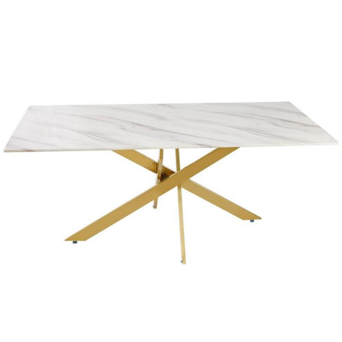 Paris Prix Table de Repas Design  Nalou  180cm Blanc & Or