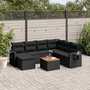 Voir la diapositive 1 : VIDAXL Salon de jardin 8 pcs avec coussins noir resine tressee