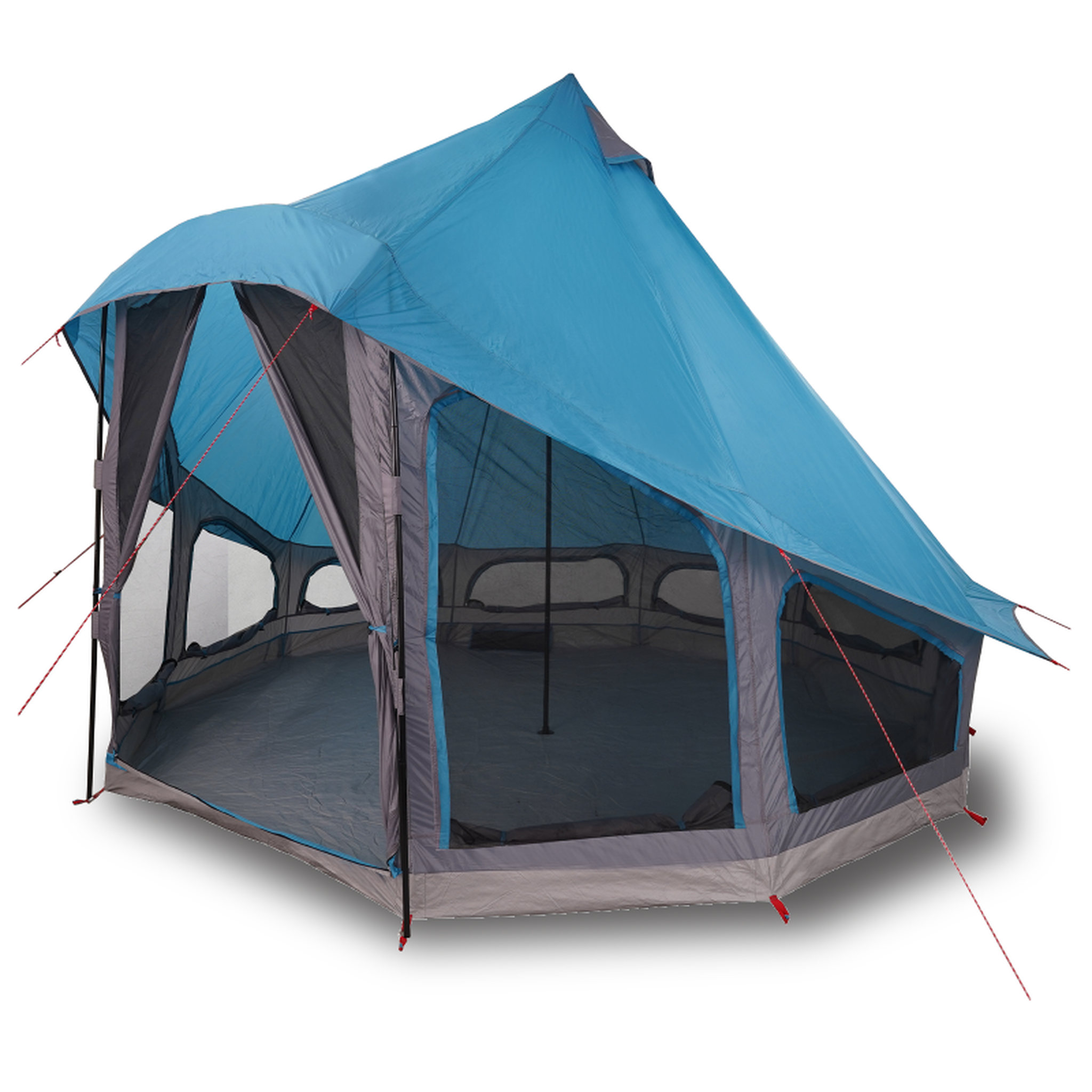 Voir la diapositive 3 : VIDAXL Tente familiale tipi bleue imperméable pour 6 personnes