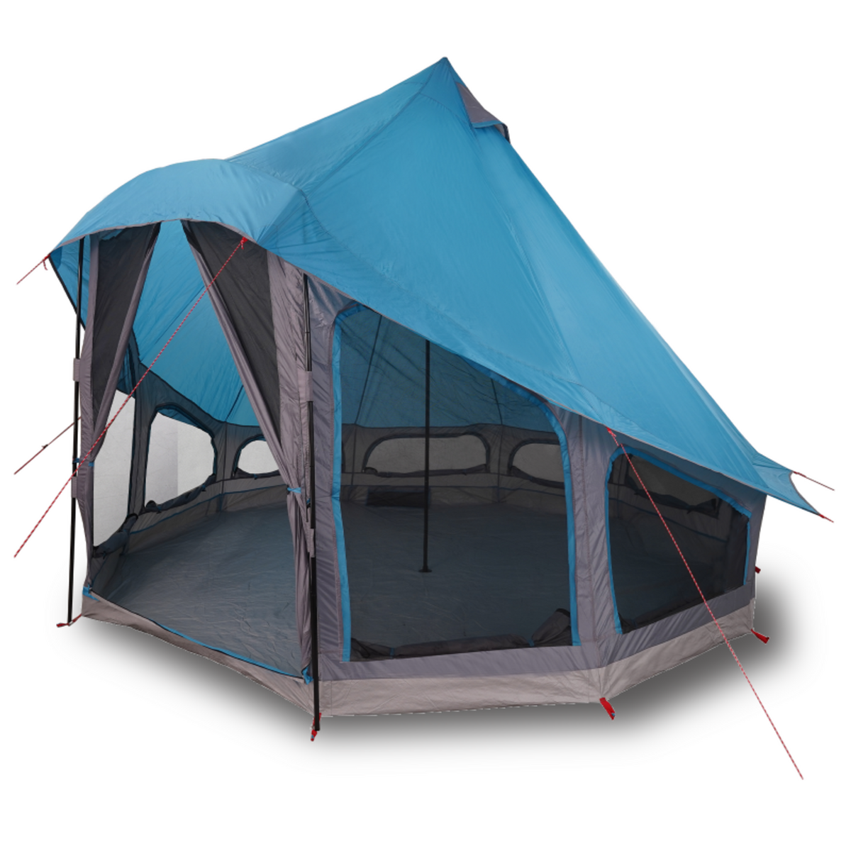 VIDAXL Tente familiale tipi bleue imperméable pour 6 personnes