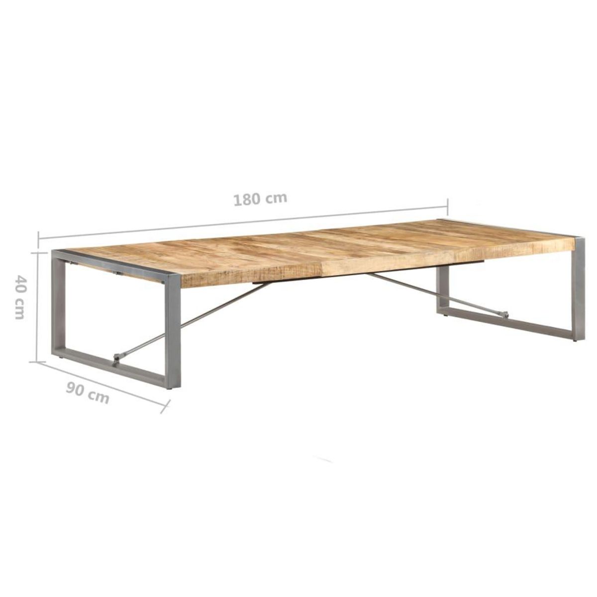 VIDAXL Table basse 180x90x40 cm Bois de manguier brut