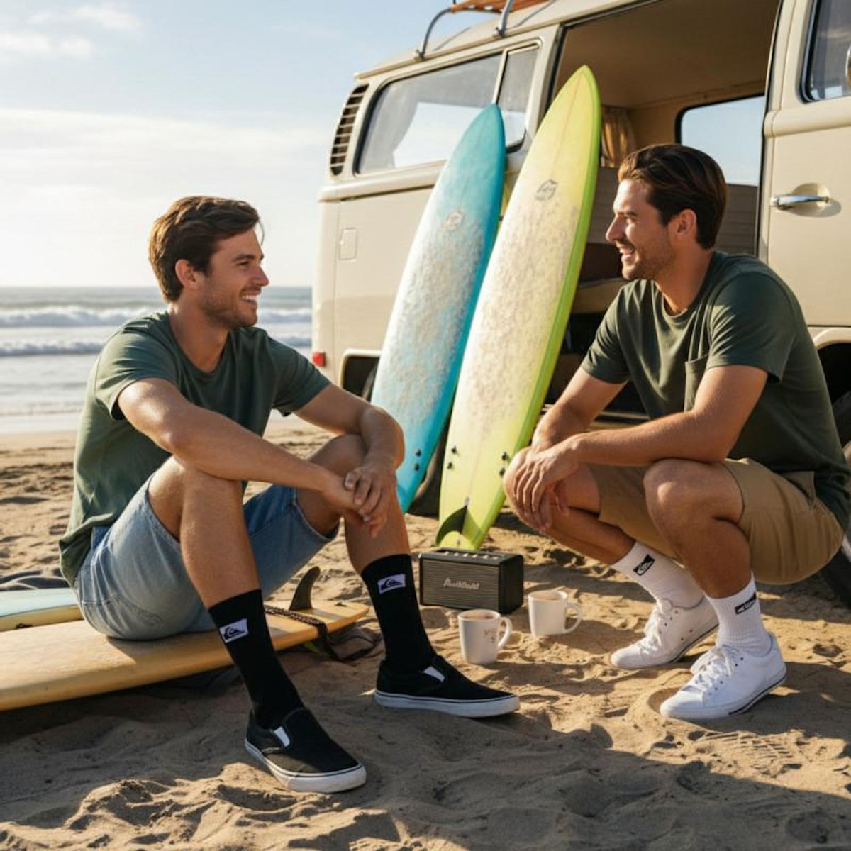 QUIKSILVER Quiksilver Pack de Chaussettes Homme Crew – Lot 6 Paires Sport Cushioned