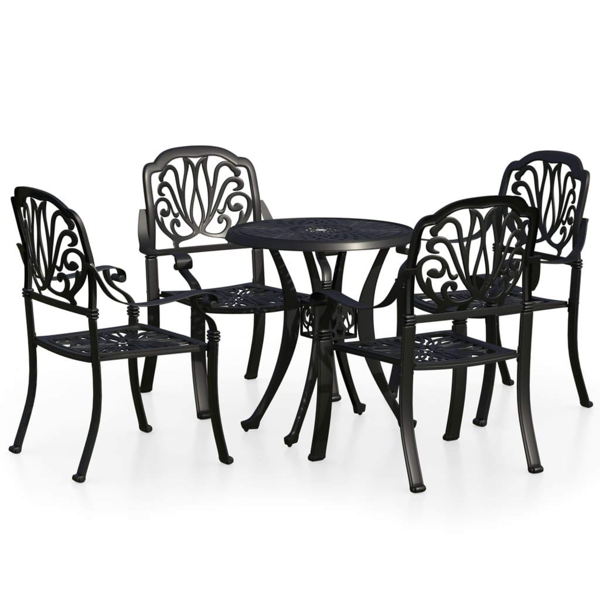 Voir la diapositive 2 : VIDAXL Ensemble de bistro 5 pcs Aluminium coule Noir