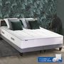 Voir la diapositive 4 : Ensemble Matelas Ressort 30cm 7 zones + sommier 2x90x200 cm + oreillers + couette PALACIO