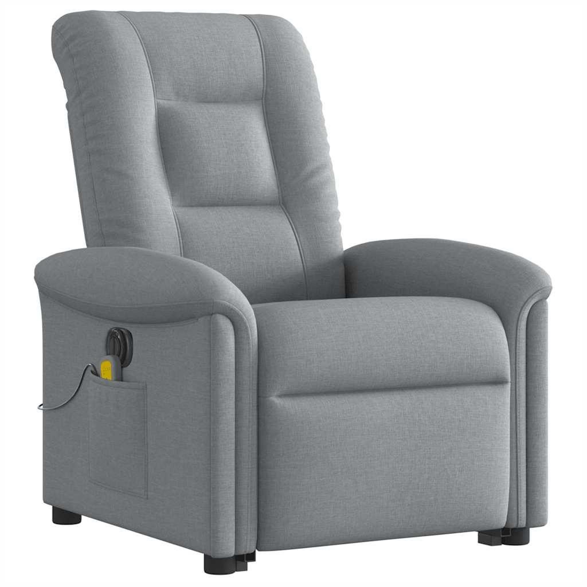Voir la diapositive 4 : VIDAXL Fauteuil inclinable de massage electrique Gris clair Tissu