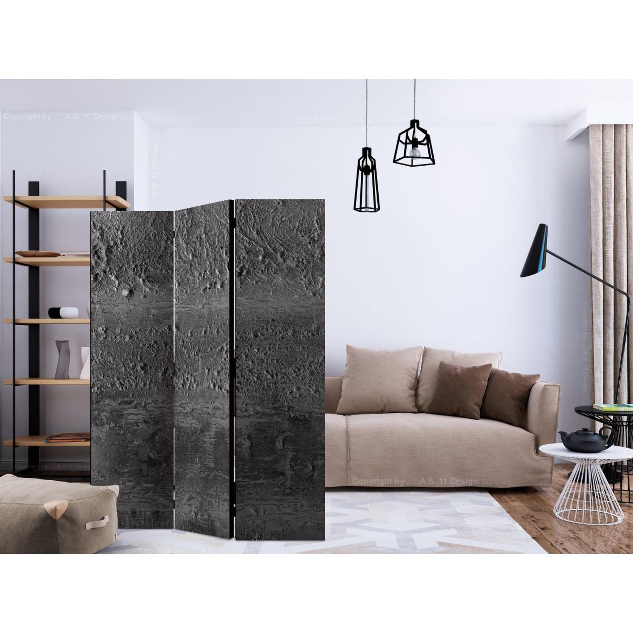 Voir la diapositive 2 : Paris Prix Paravent 3 volets  grey storm  135x172cm