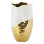 Paris Prix Vase Design en Céramique  Lux  35cm Blanc & Or