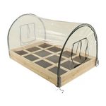 Habitat et Jardin Carré potager en bois  Muscari  - 116 x 81 x 67,5 cm - avec housse serre châssis