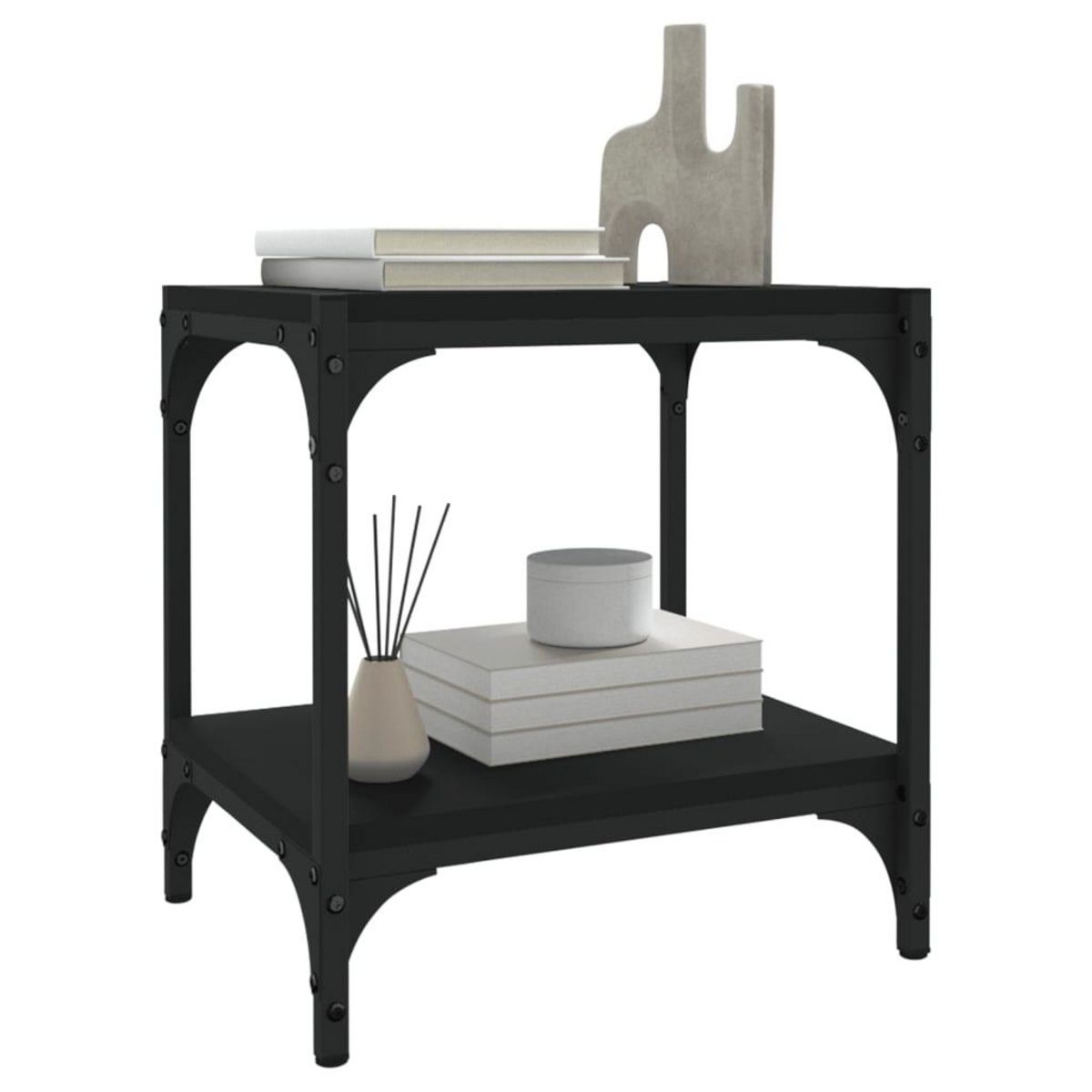 VIDAXL Meuble TV Noir 40x33x41 cm Bois d'ingenierie et acier