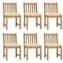 Voir la diapositive 1 : VIDAXL Chaises de jardin lot de 6 avec coussins Bois de teck massif
