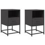Voir la diapositive 2 : VIDAXL Tables de chevet 2 pcs noir 36x39x60,5 cm acier