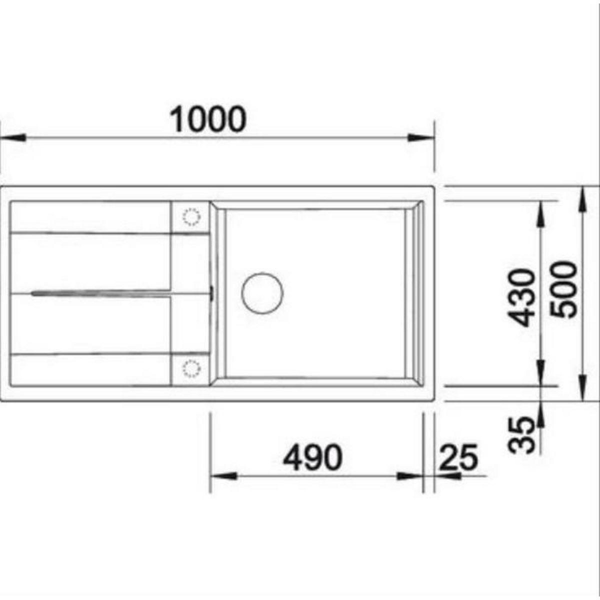 Blanco Evier à encastrer 60cm manuel anthracite avec siphon - 515752