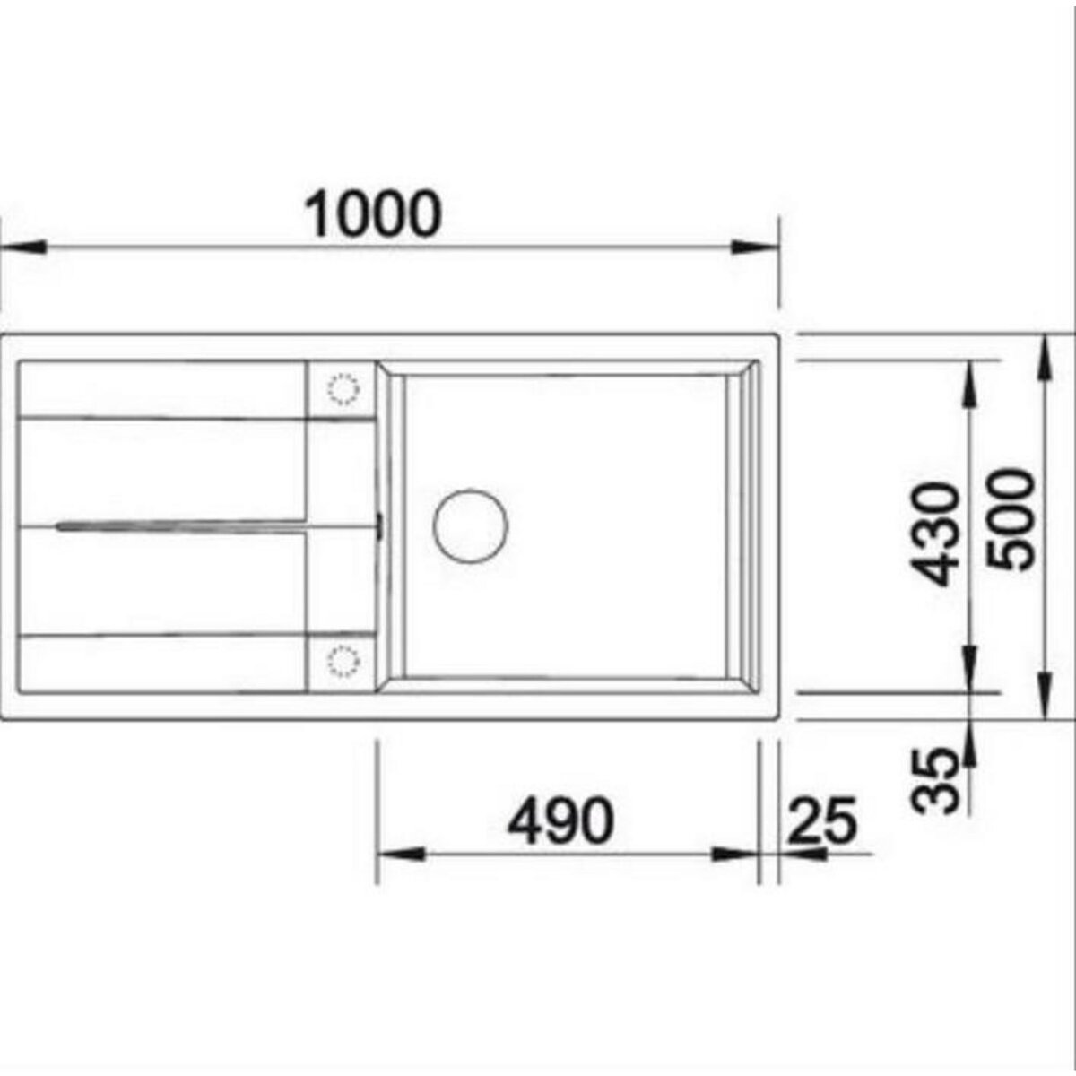 Blanco Evier à encastrer 60cm manuel anthracite avec siphon - 515752