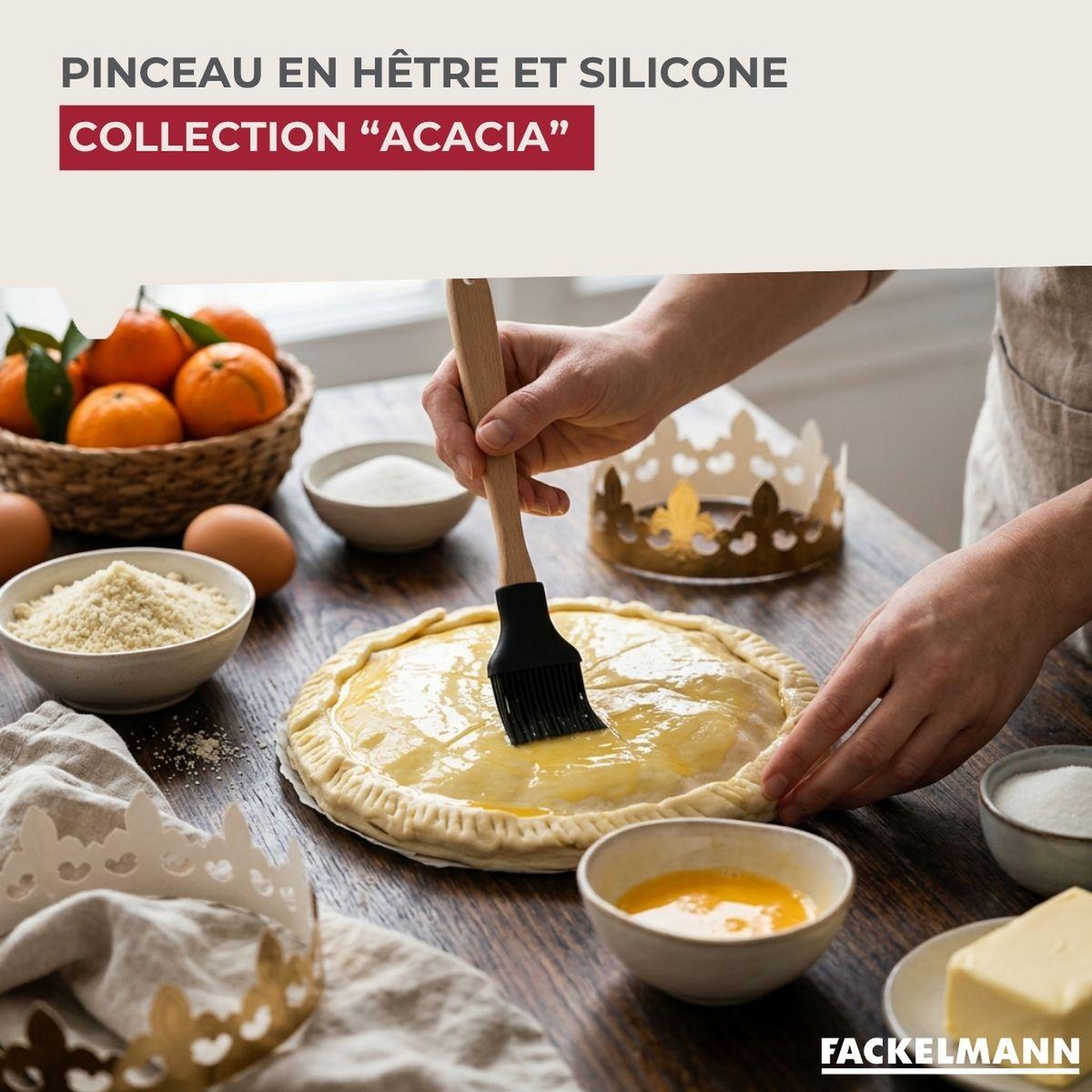 Voir la diapositive 2 : Fackelmann Pinceau de cuisine silicone 29 cm fackelmann acacia