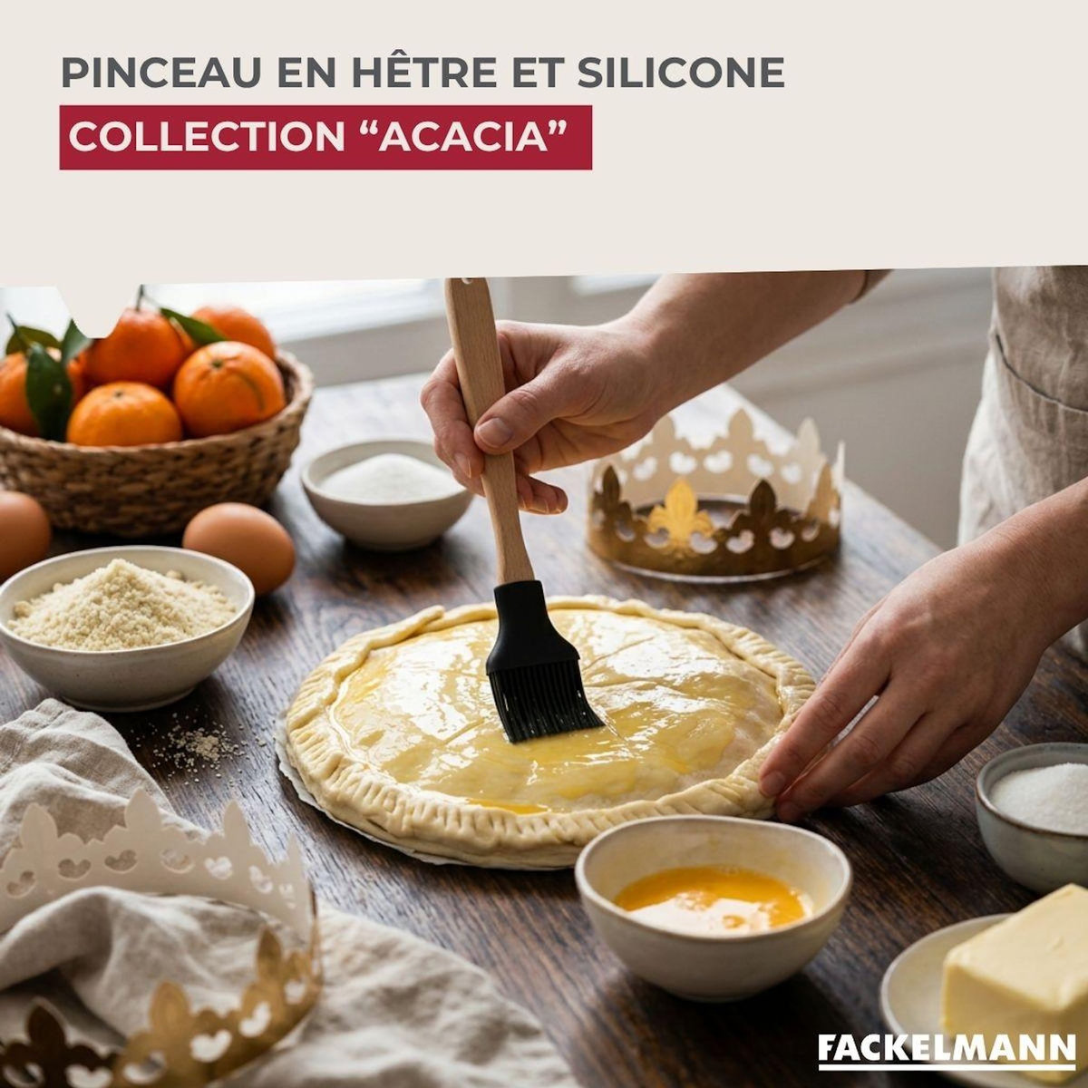 Fackelmann Pinceau de cuisine silicone 29 cm Fackelmann Acacia