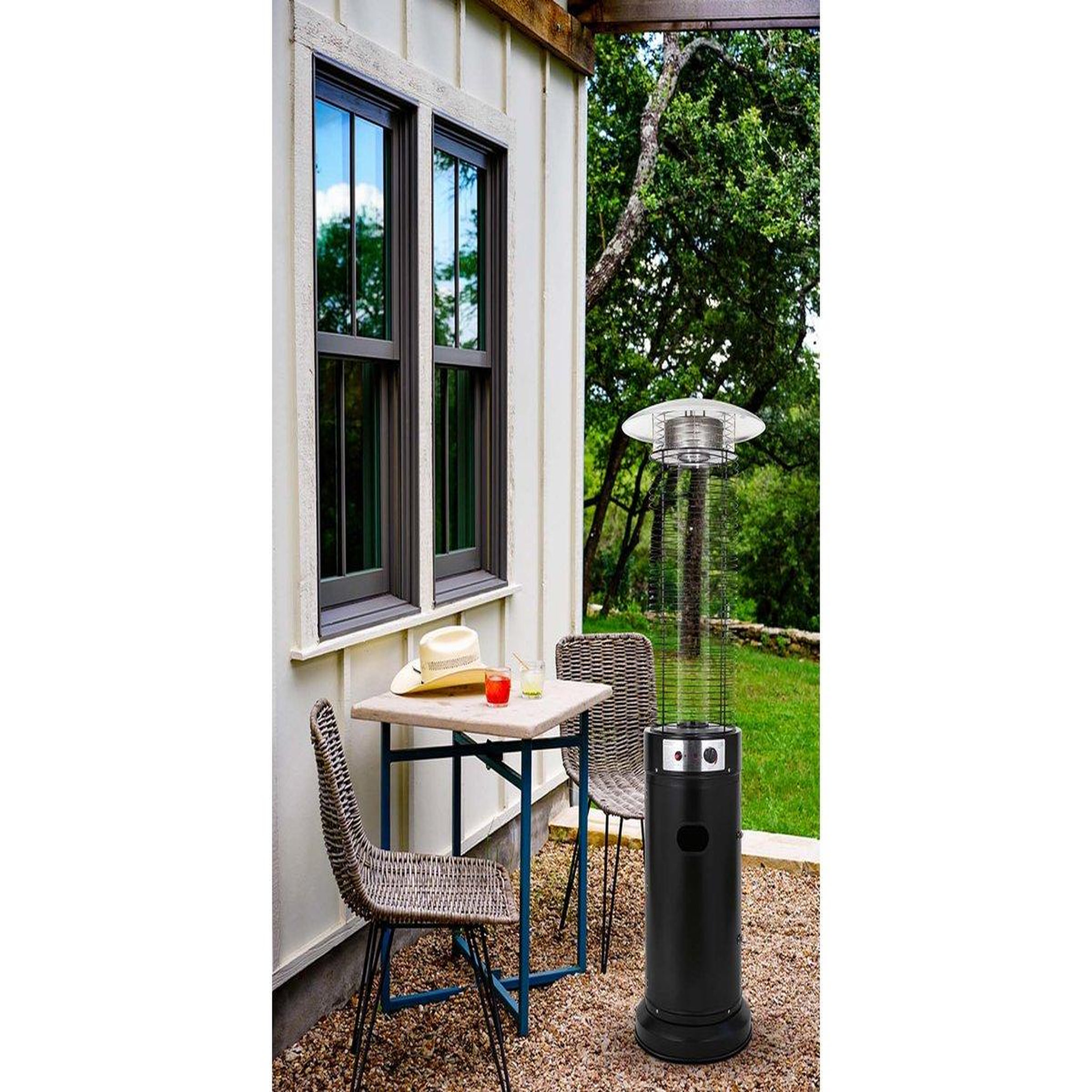 Voir la diapositive 2 : Habitat et Jardin Parasol chauffant gaz  Flamma  11 KW - Noir