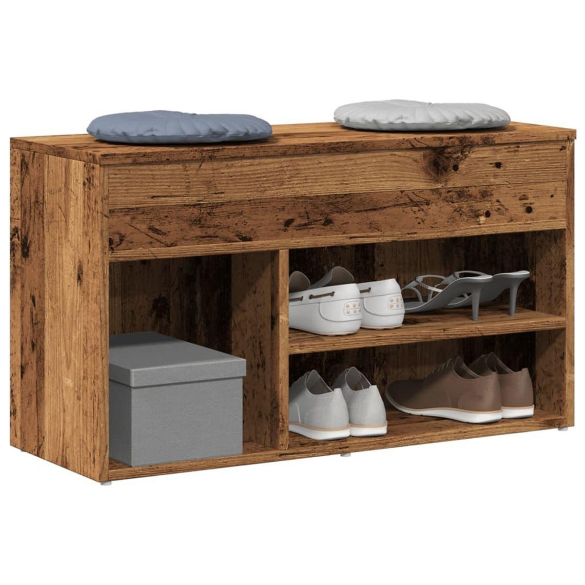 VIDAXL Banc a chaussures vieux bois 80x30x45 cm bois d'ingenierie