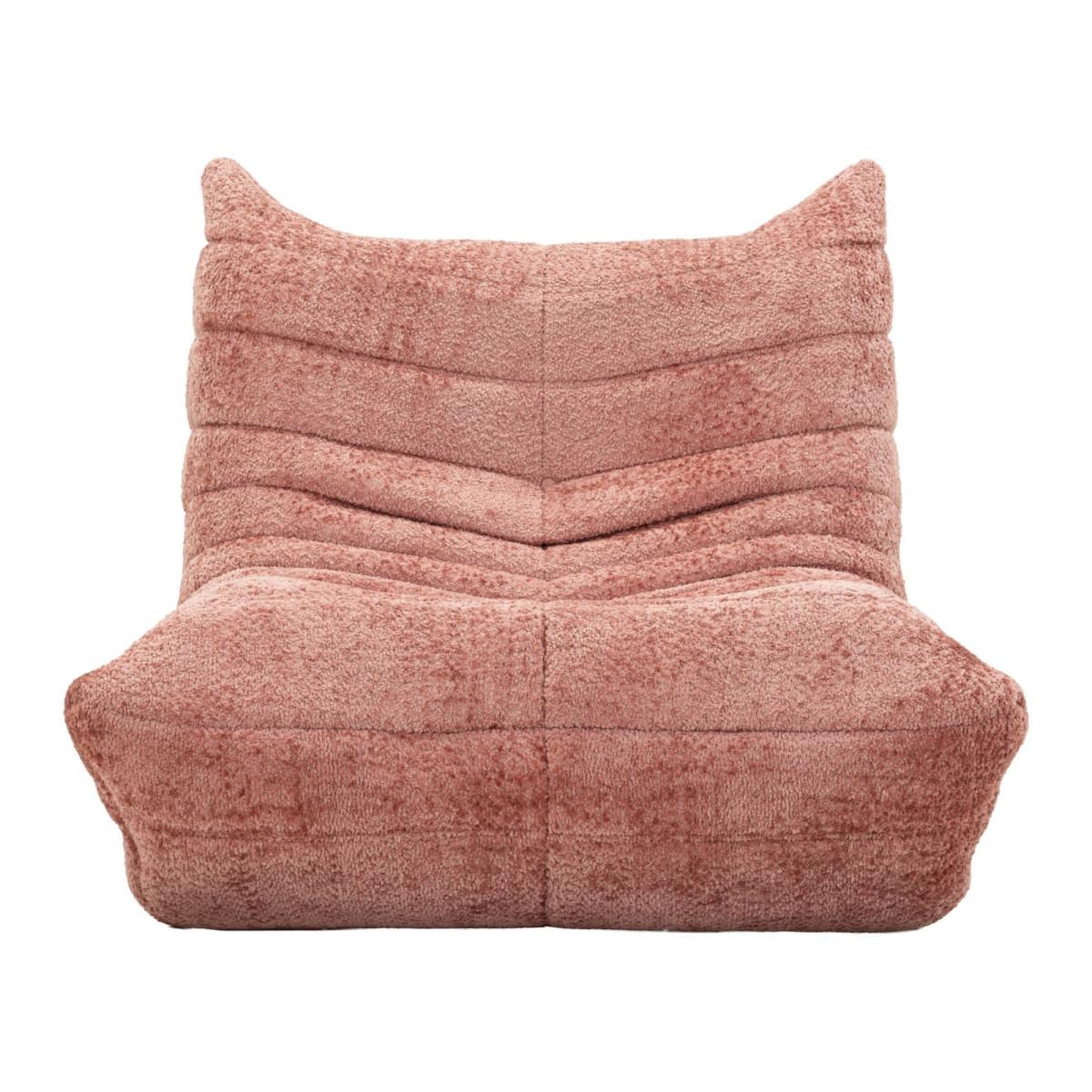 Voir la diapositive 2 : Paris Prix Chauffeuse tissu bouclette  mask  103cm rose