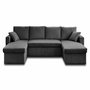 Voir la diapositive 1 : BEST MOBILIER Cyrus - canapé panoramique en u - 7 places - convertible avec coffre - en velours côtelé