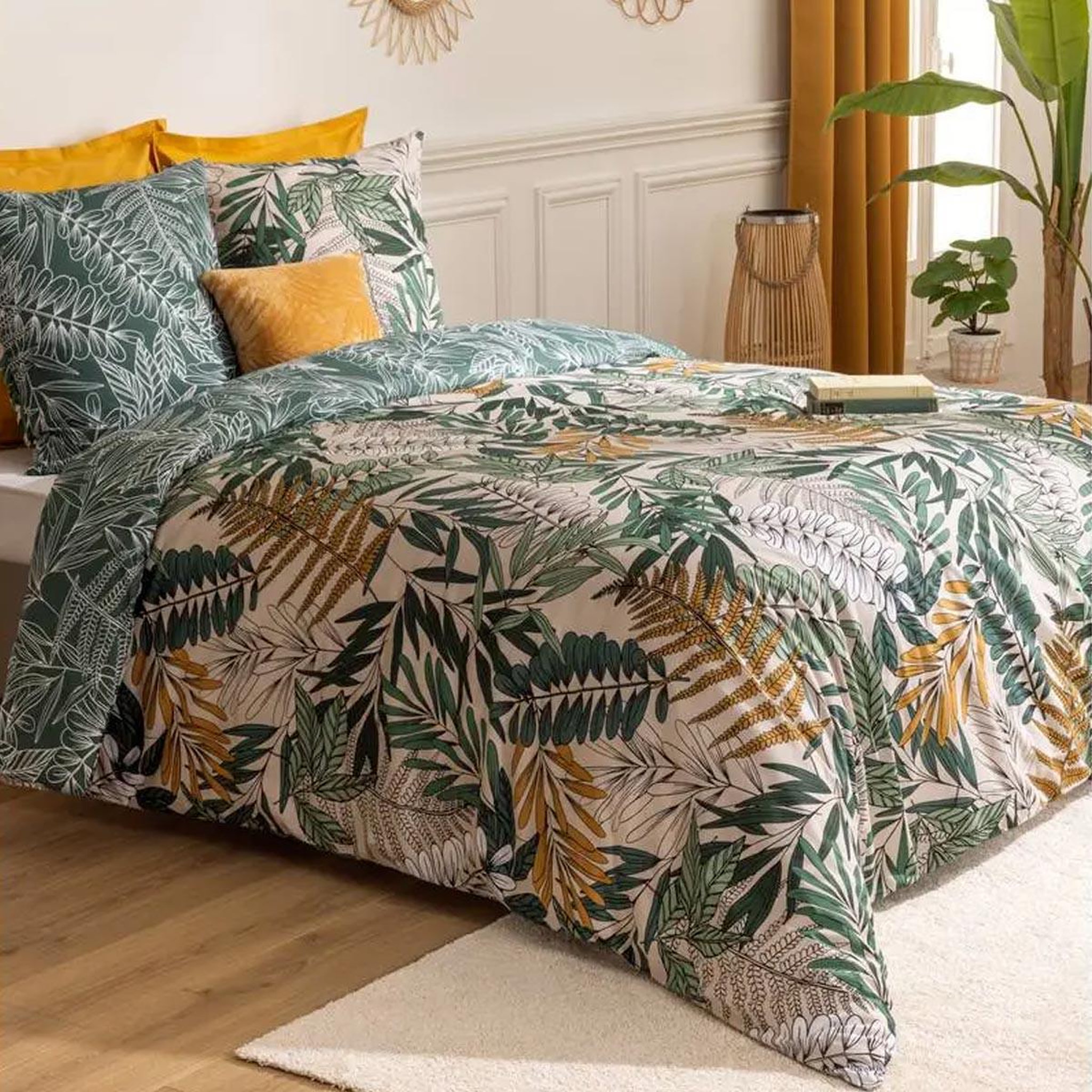 ATMOSPHERA Parure de lit 3 pièces  tropik  260x240cm vert
