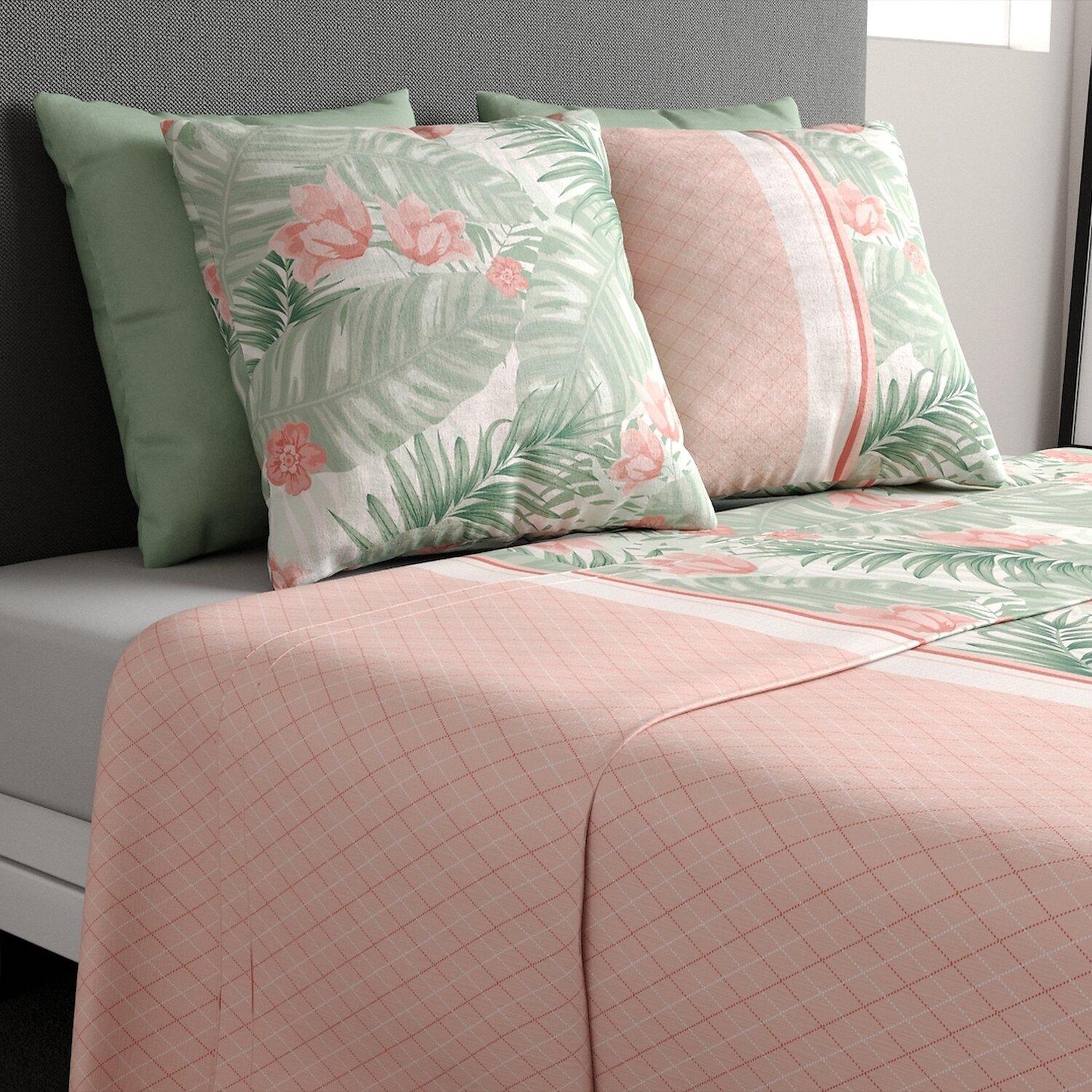 ATELIER DU COTON Parure de drap 100% coton 57fils bora. Coloris disponibles : Rose