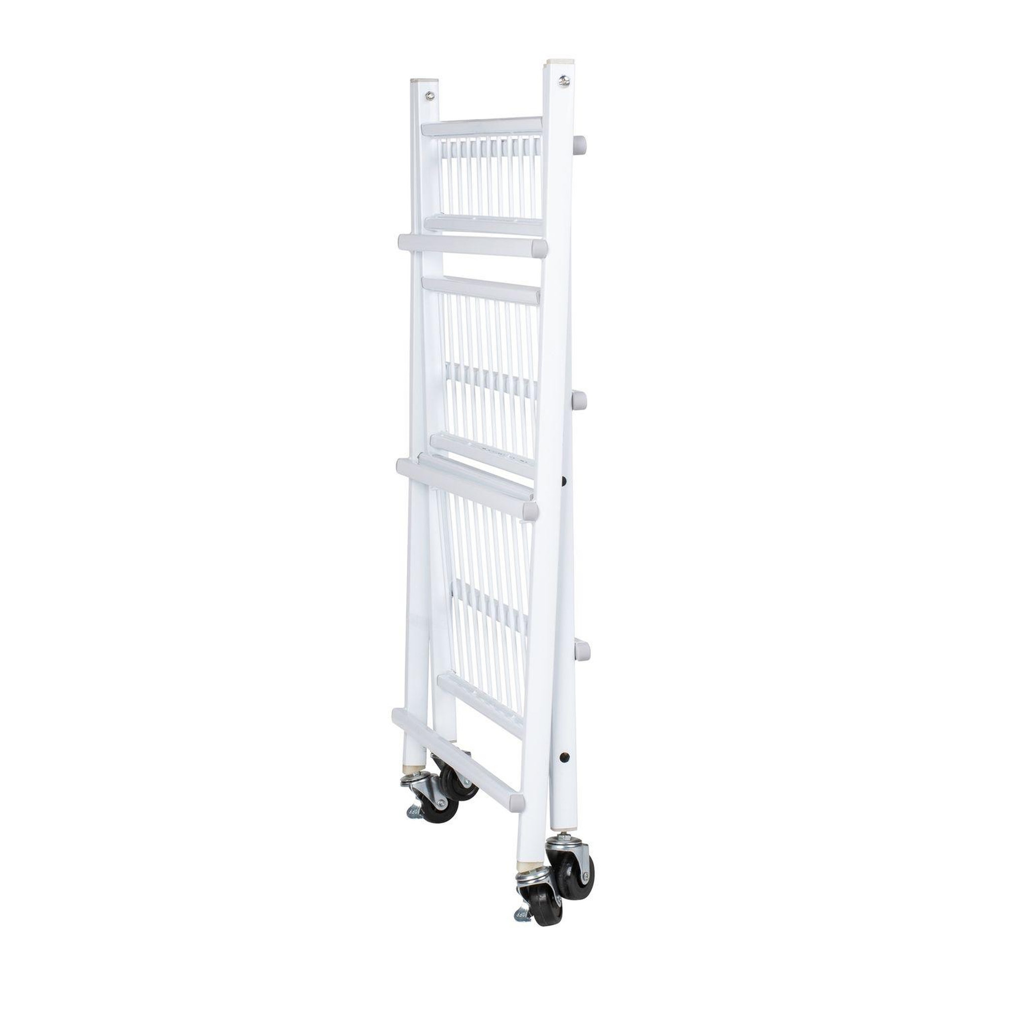 Voir la diapositive 3 : Wenko Escalier pliables pour fleurs et plantes avec 4 roues - en métal - blanc