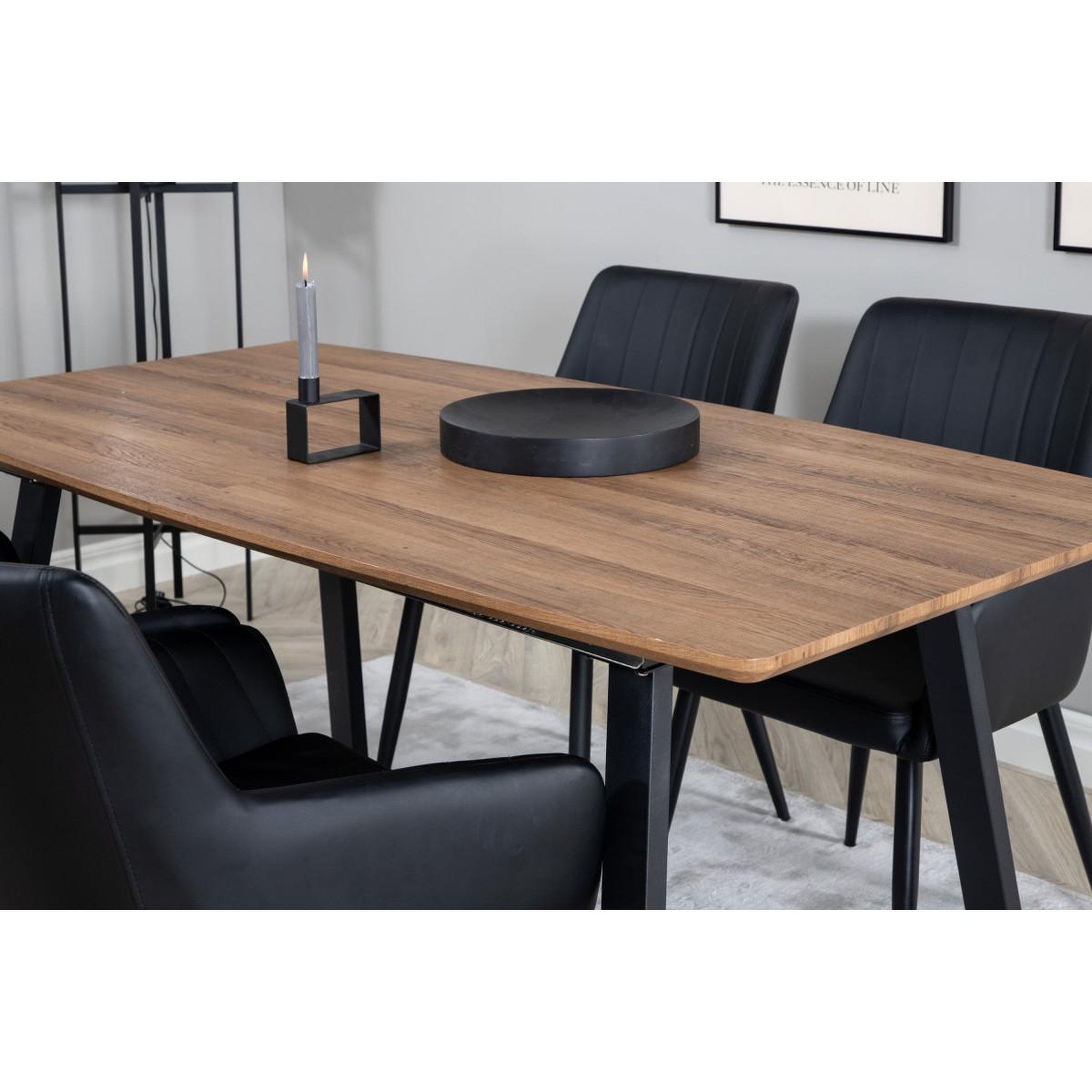 Voir la diapositive 6 : Paris Prix Ensemble table à manger extensible & 4 chaises  inca & comfort  160-200cm noyer & noir