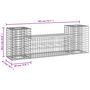 Voir la diapositive 6 : VIDAXL Banc de jardin design gabion 183x41x60,5 cm bois massif de pin