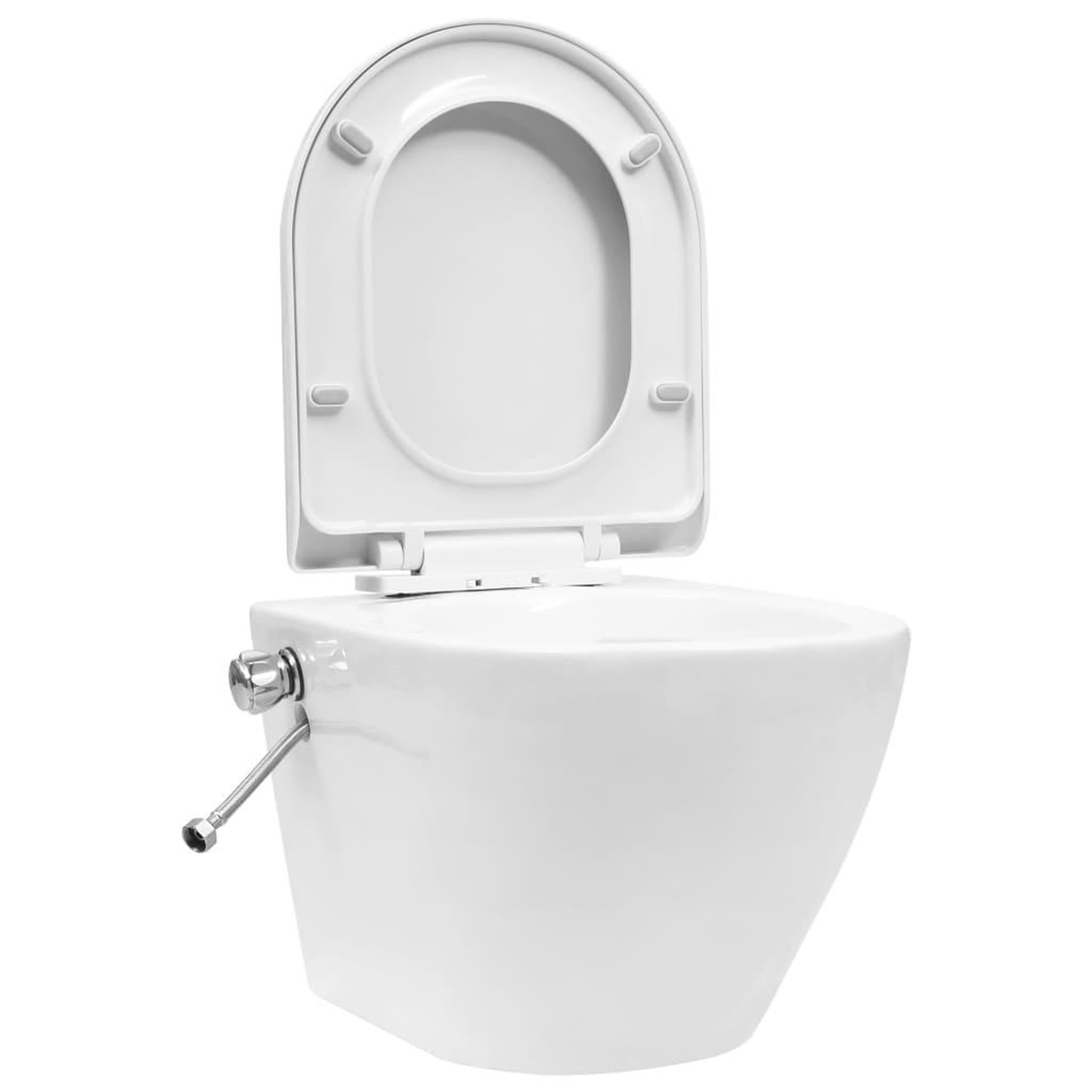 Voir la diapositive 2 : VIDAXL Toilette murale sans bord a fonction de bidet Ceramique Blanc