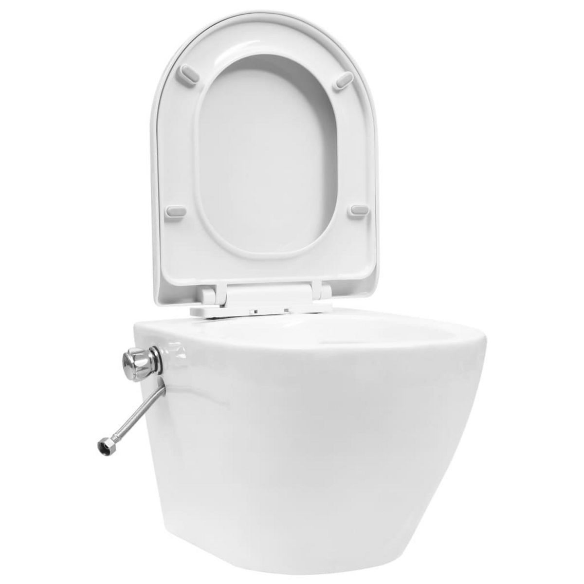 VIDAXL Toilette murale sans bord a fonction de bidet Ceramique Blanc