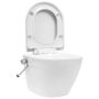 Voir la diapositive 2 : VIDAXL Toilette murale sans bord a fonction de bidet Ceramique Blanc