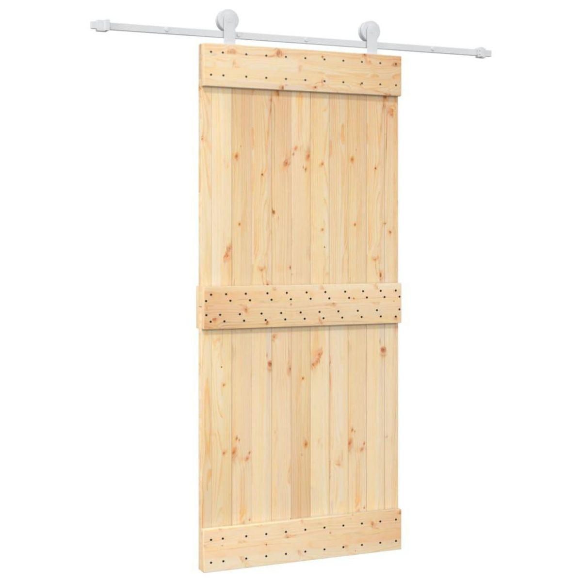 VIDAXL Porte coulissante et kit de quincaillerie 90x210 cm pin massif