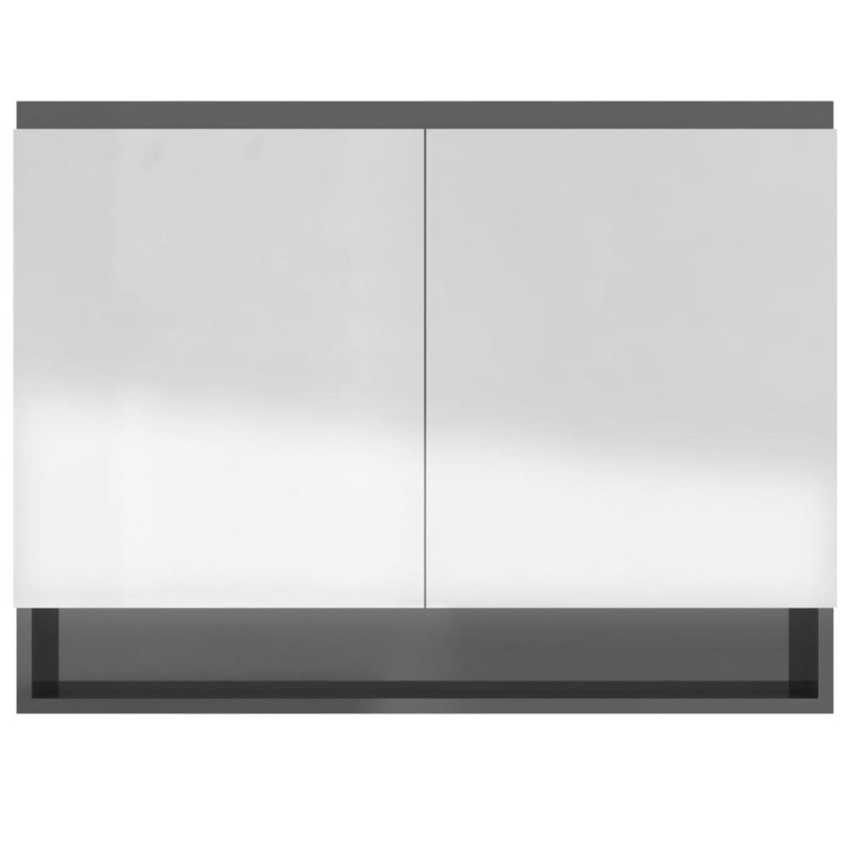 VIDAXL Armoire a miroir de salle de bain 80x15x60 cm MDF Gris brillant